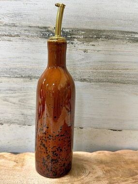 Ceramic Brown Glazed Oil Bottle Dispenser